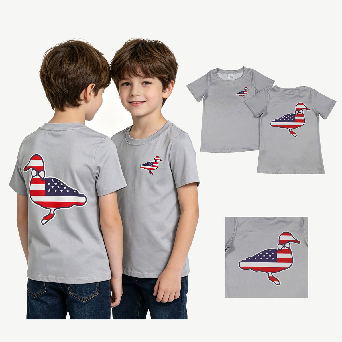 Baby Nursery Ideas Boy - Baby Boys Grey Short Sleeve Flag