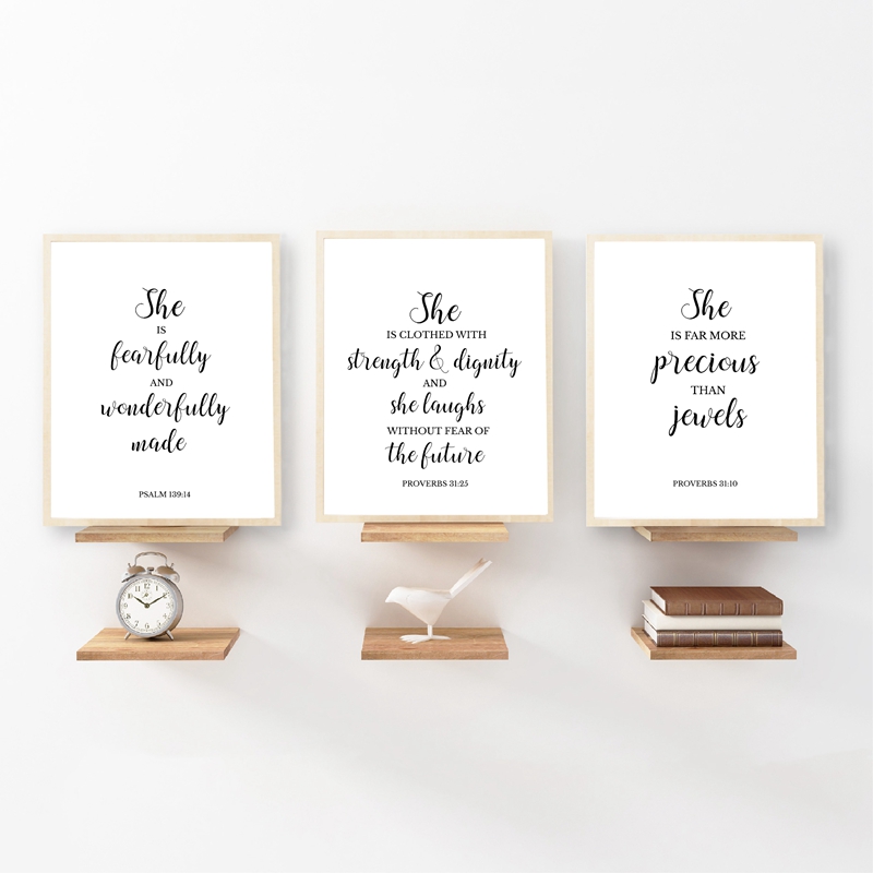 Baby Girl Nursery Quotes - Bible Verses Quote Christian Wall Art