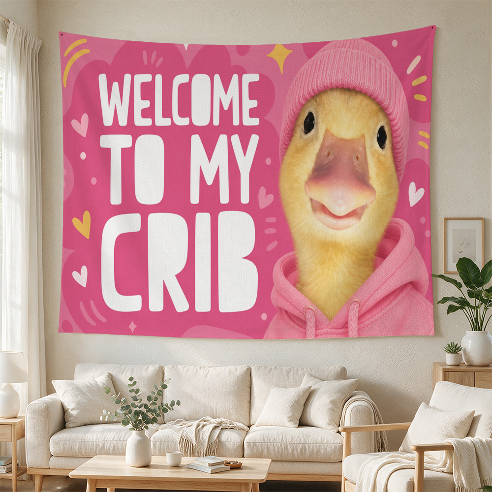 Baby Nursery Pink - Cute Yellow Duck Nursery Wall Hanging
