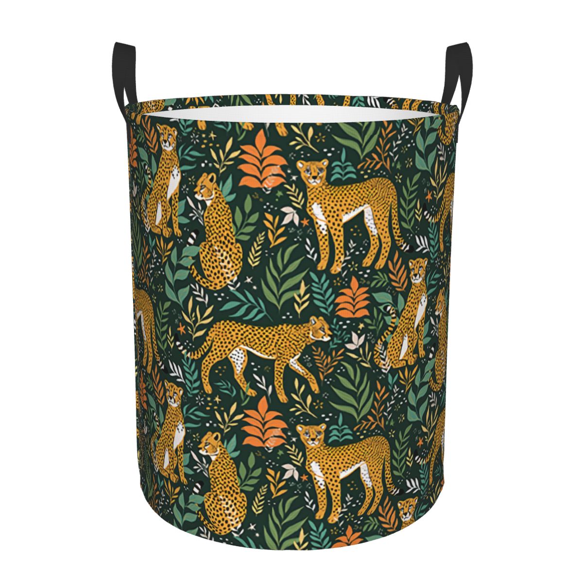 Laundry Hamper Nursery - Jungle Cheetahs Pattern Laundry Basket Foldable