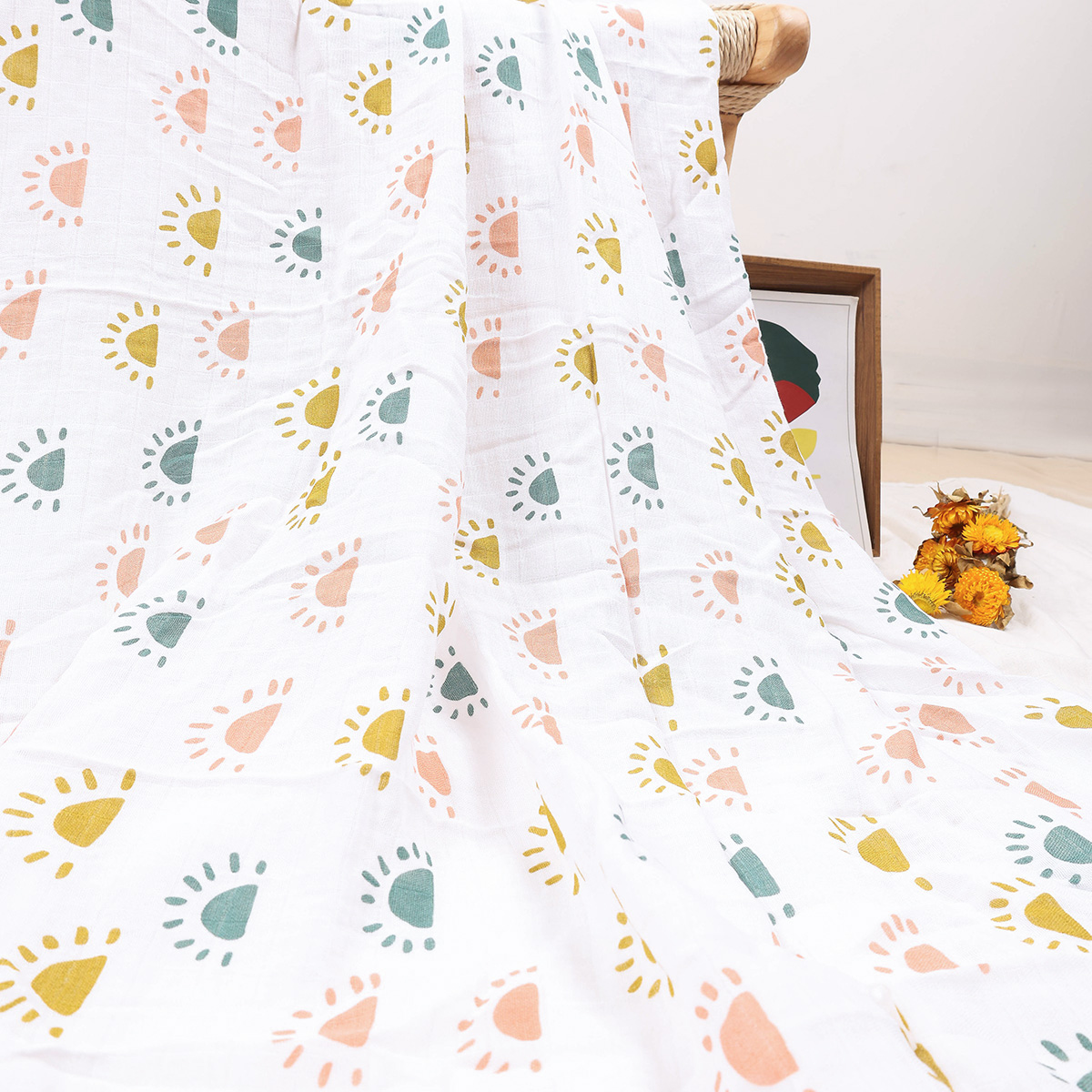 HappyFlute 120*110cmBaby Musli - Swaddle Blanket Muslin 评论和价格