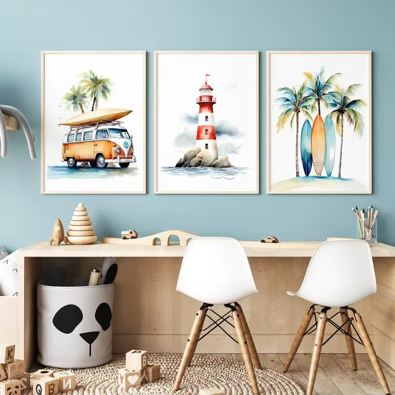 Surf Ocean Themed Nursery Beac - Baby Nursery Ocean Theme 评论和价格