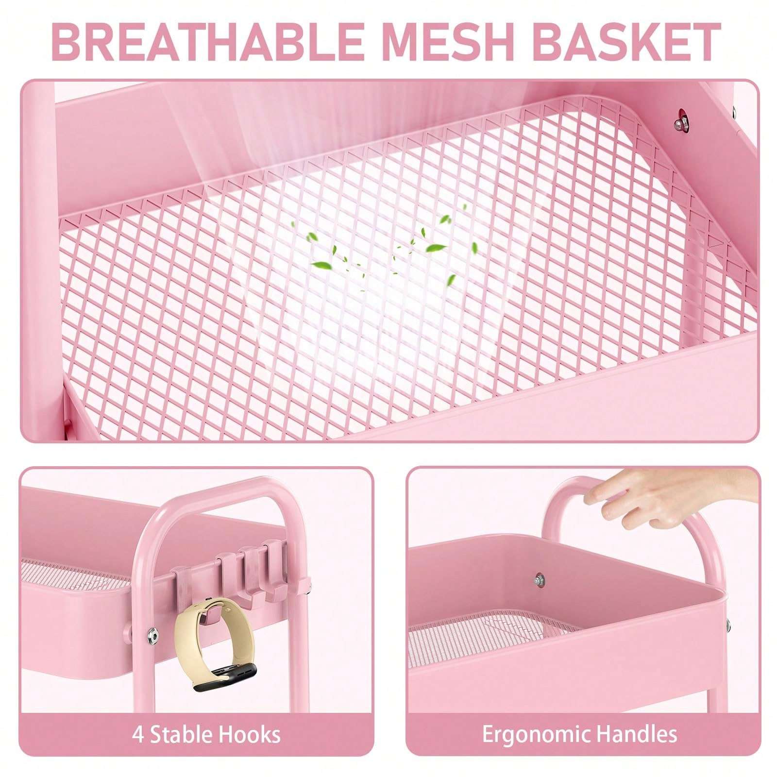 3 Tier Metal Rolling Cart With - Baby Nursery Cart 评论和价格