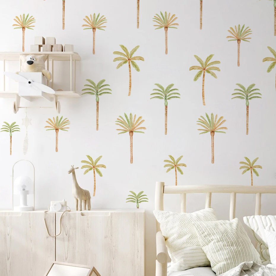 Boho Coconut Palm Tree Wall St - Baby Girl Nursery Quotes 评论和价格