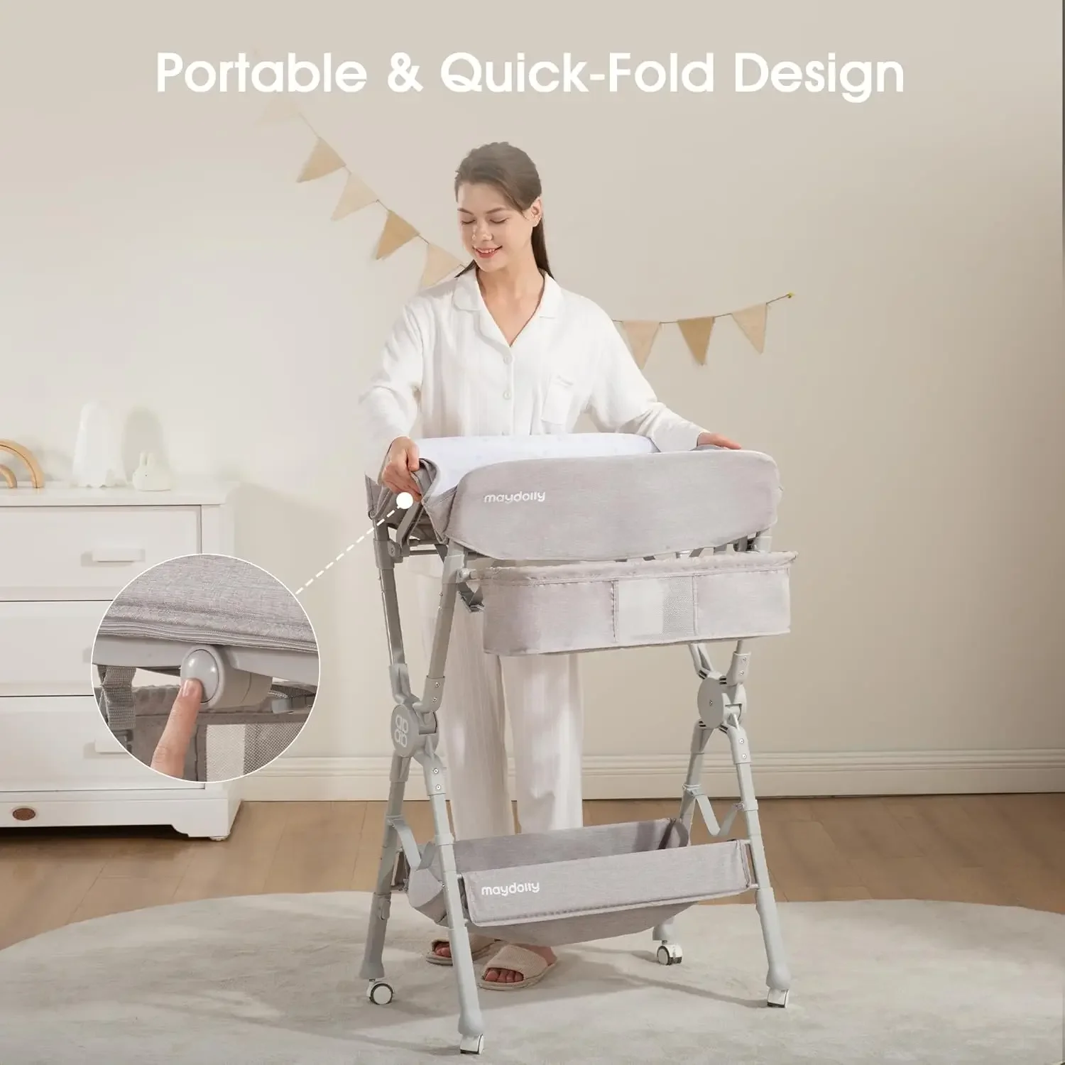 Foldable Portable Diaper Chang - Baby Nursery Table 评论和价格