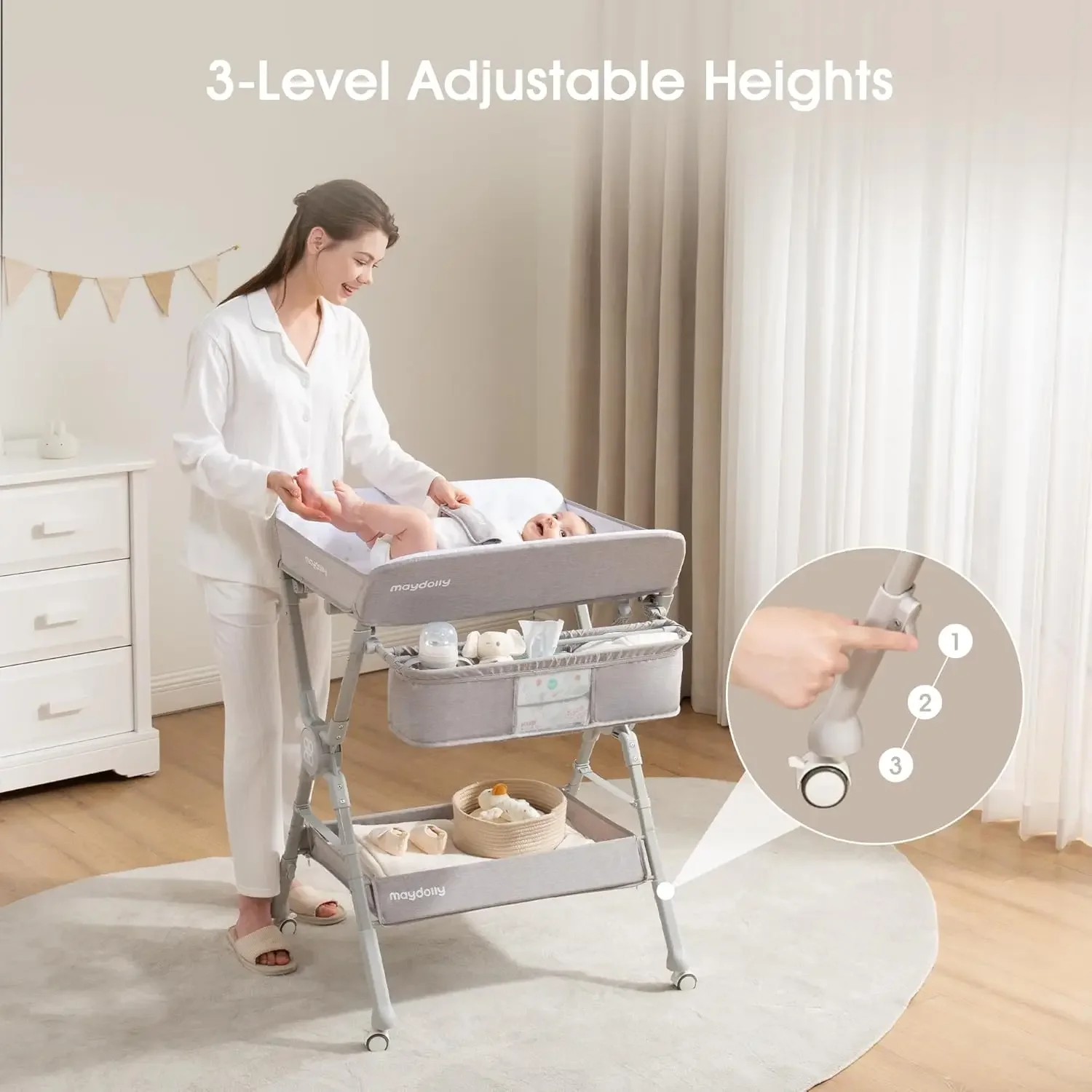 Foldable Portable Diaper Chang - Baby Nursery Table 评论和价格