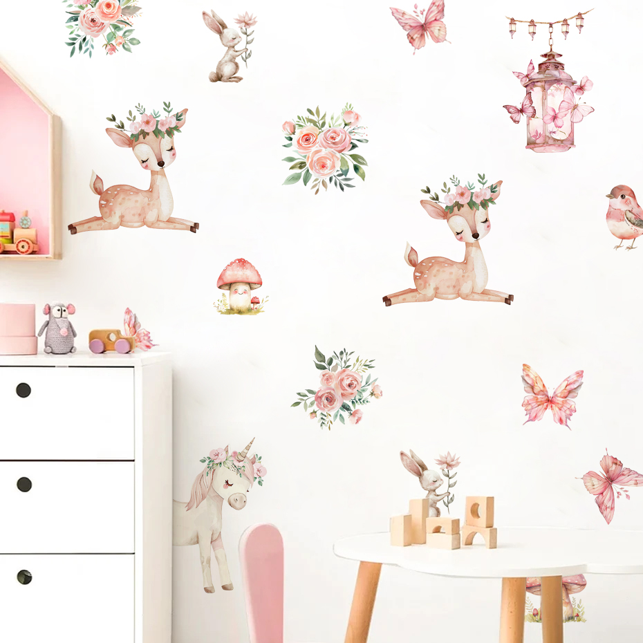 Cartoon Beautiful Deer House W - Baby Girl Nursery Quotes 评论和价格