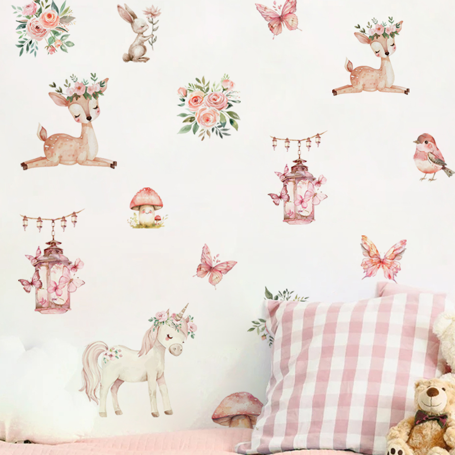 Cartoon Beautiful Deer House W - Baby Girl Nursery Quotes 评论和价格