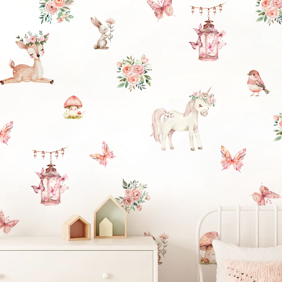 Cartoon Beautiful Deer House W - Baby Girl Nursery Quotes 评论和价格