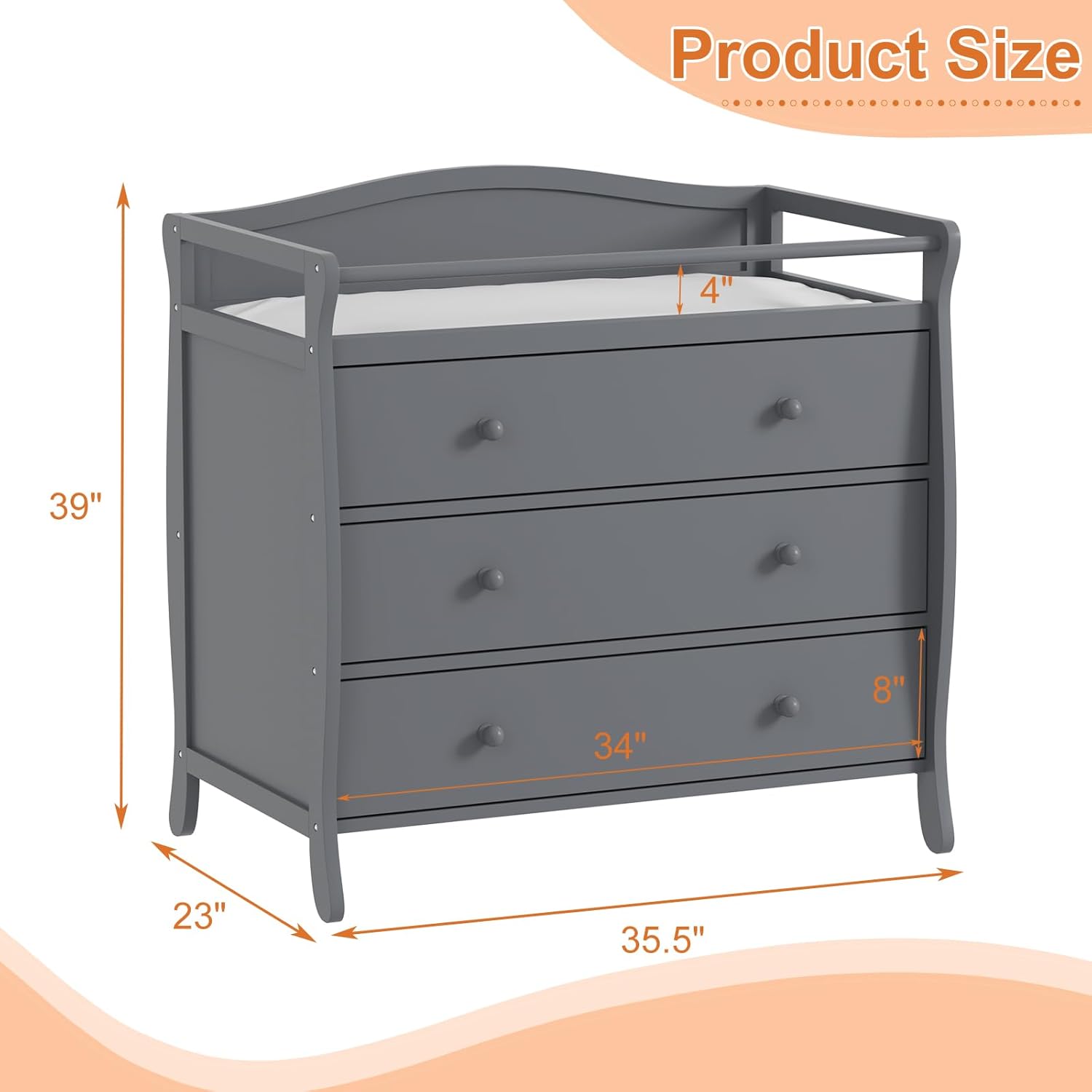 3 Drawers Baby Changing Table  - Baby Nursery Table 评论和价格
