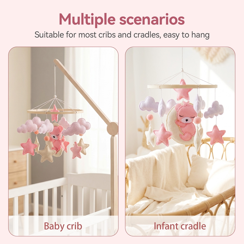 1Pc Wooden Baby Crib Mobile Mu - Baby Nursery Equipment 评论和价格