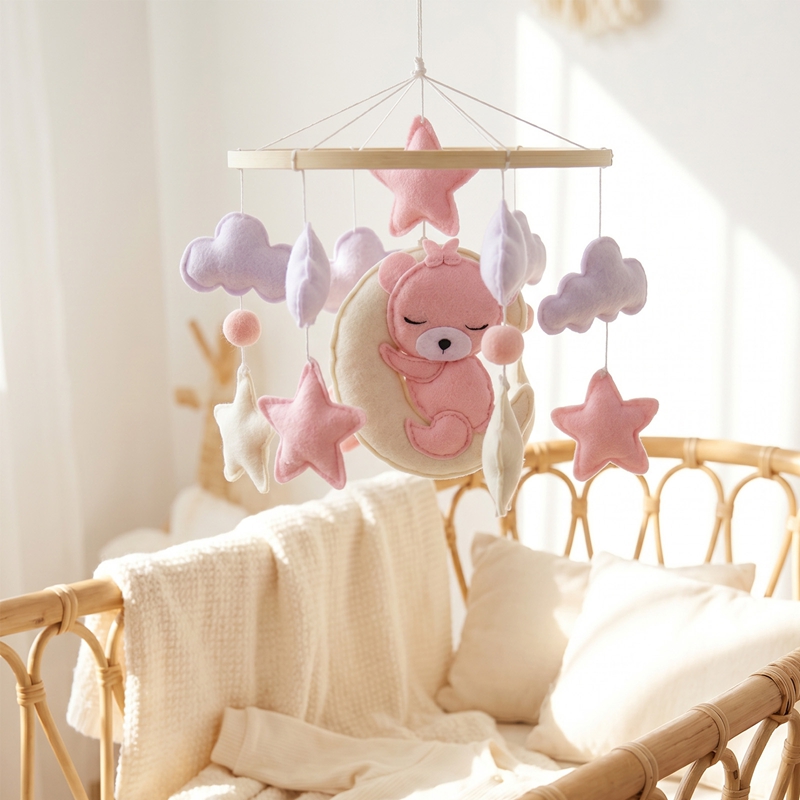 1Pc Wooden Baby Crib Mobile Mu - Baby Nursery Equipment 评论和价格