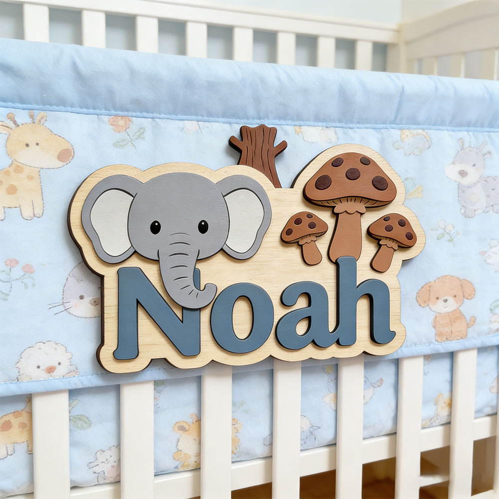 Customizable Cartoon Elephant  - Baby Nursery Elephant Theme 评论和价格