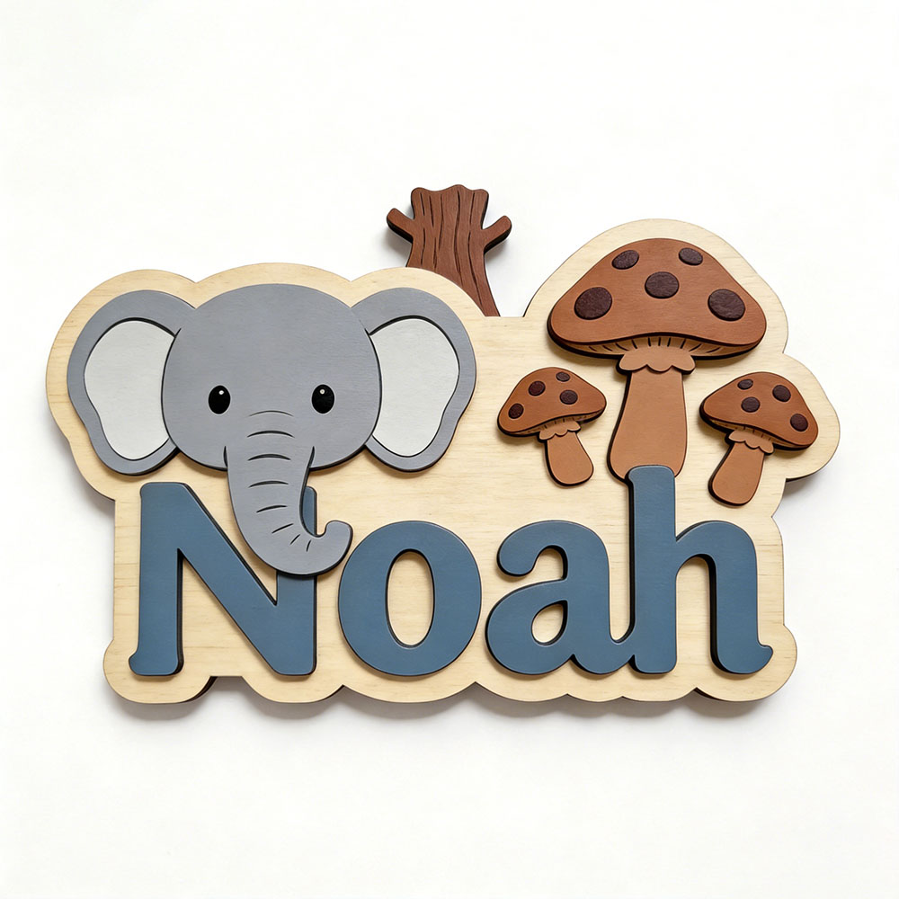 Customizable Cartoon Elephant  - Baby Nursery Elephant Theme 评论和价格