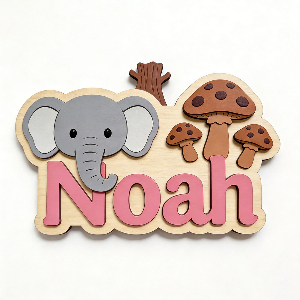 Customizable Cartoon Elephant  - Baby Nursery Elephant Theme 评论和价格