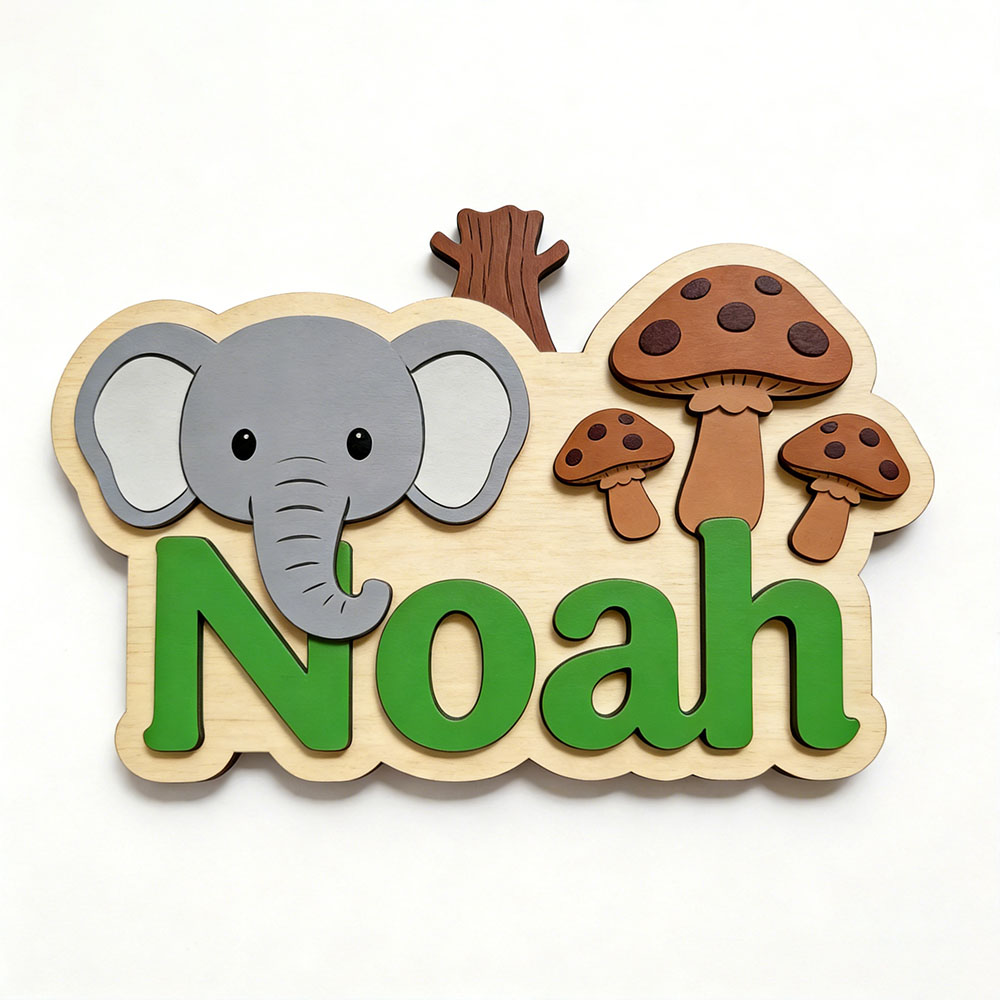 Customizable Cartoon Elephant  - Baby Nursery Elephant Theme 评论和价格