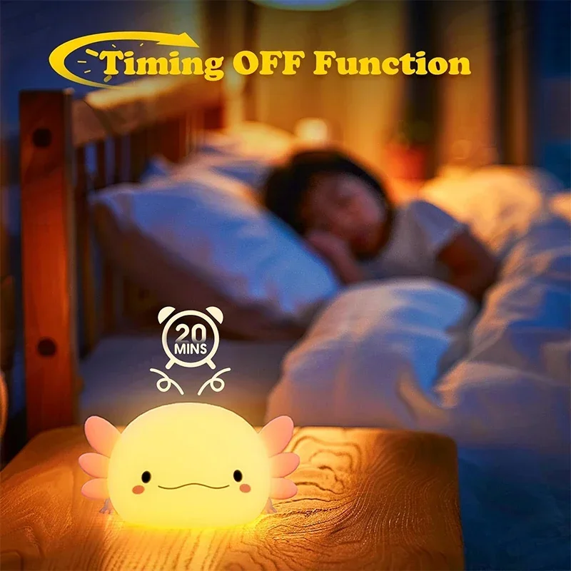 Cute Axolotl Night Light Silic - Baby Nursery Table 评论和价格