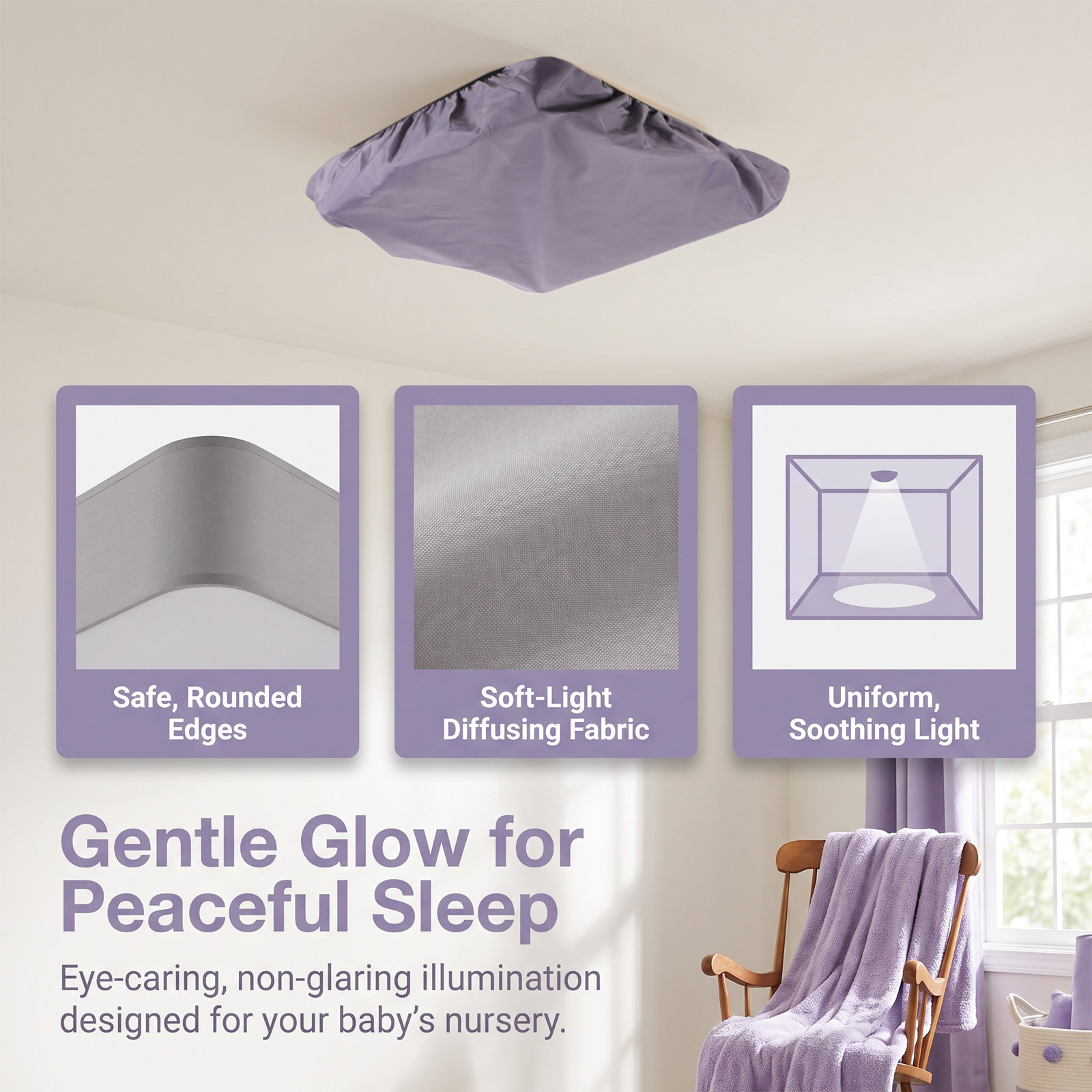 Baby Ceiling Light Fabric Lamp - Baby Nursery Lampshade 评论和价格