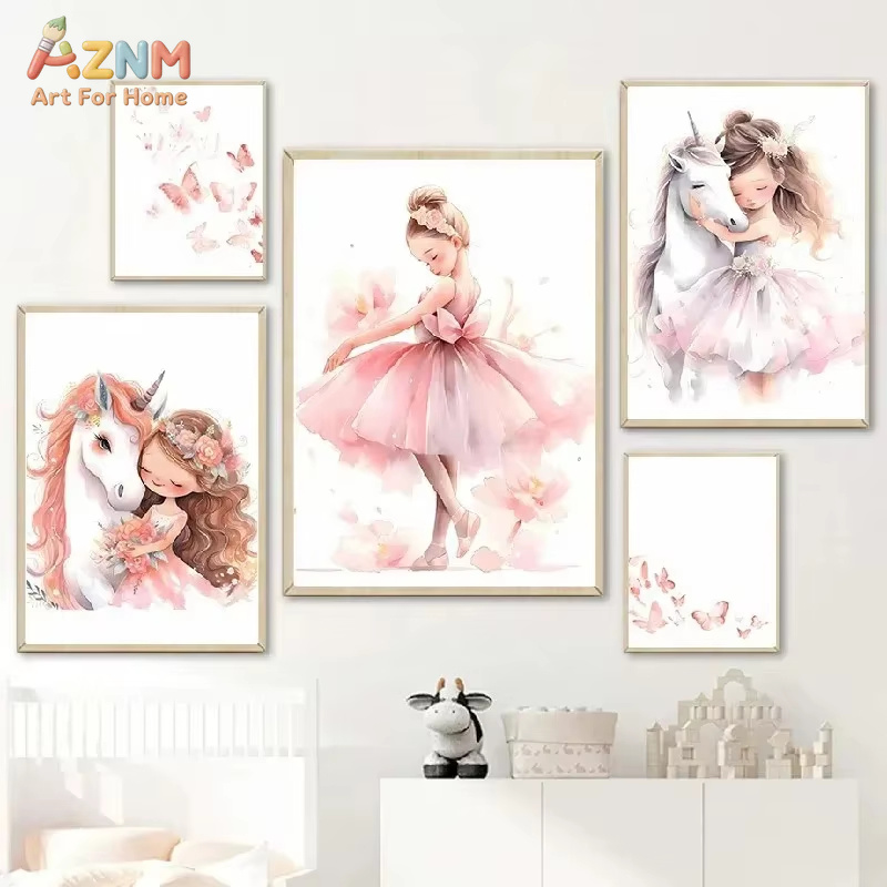1PC,Pink Ballerina Girl Unicor - Baby Nursery Pink 评论和价格