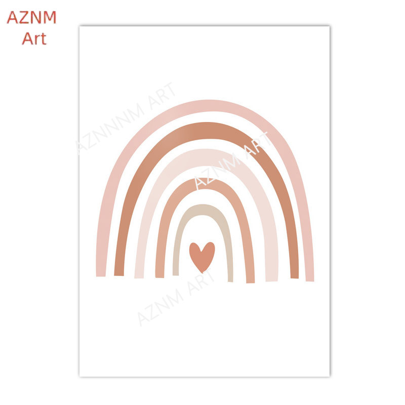 1/3PCS ，Cartoon Heart Rainbow  - Baby Nursery Pink 评论和价格