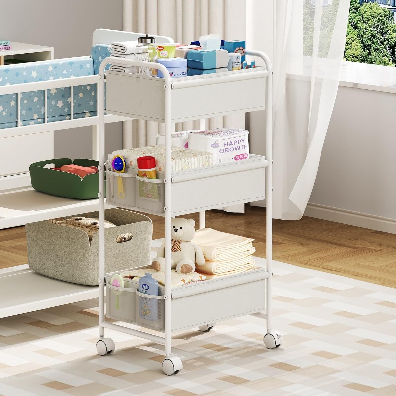3-Tier Rolling Diaper Cart, Mu - Baby Nursery Cart 评论和价格