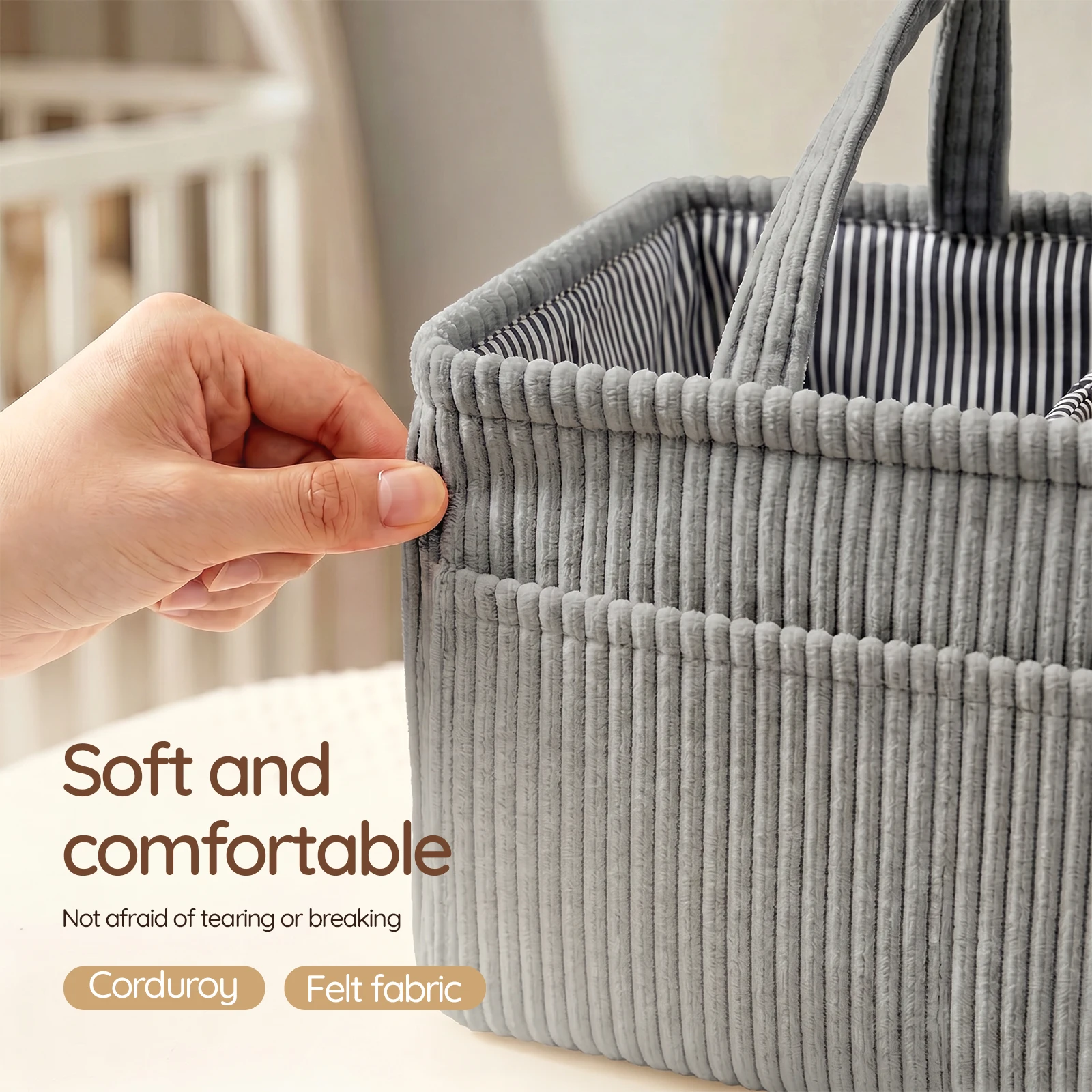Baby Nappy Caddy Organizer Fol - Baby Nursery Basket 评论和价格