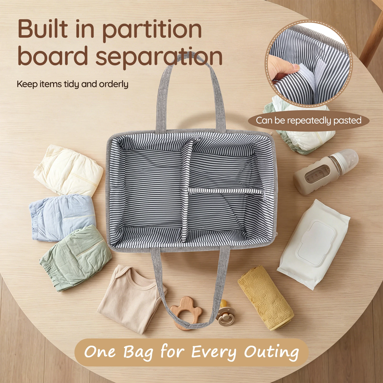 Baby Nappy Caddy Organizer Fol - Baby Nursery Basket 评论和价格