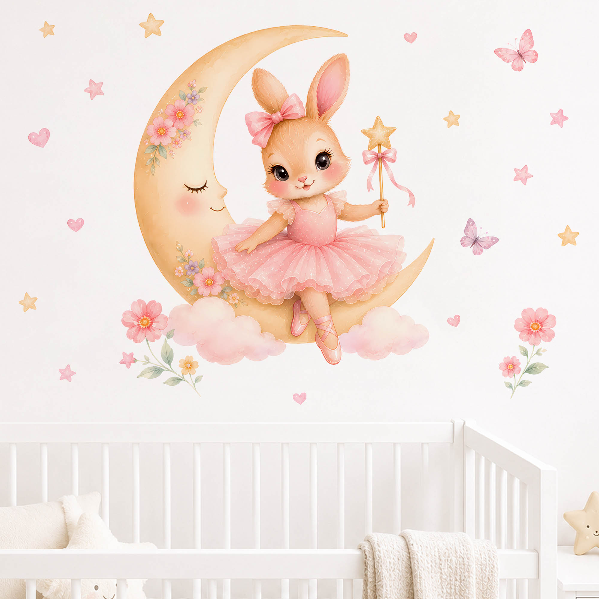 Watercolor Ballerina Bunny Moo - Baby Girl Nursery Quotes 评论和价格