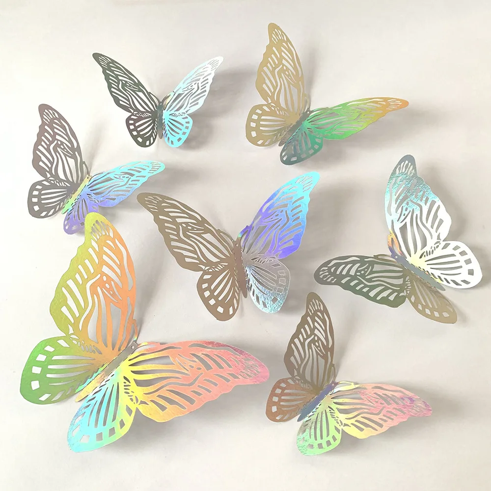 12pcs Colorful Silver Butterfl - Baby Girl Nursery Quotes 评论和价格