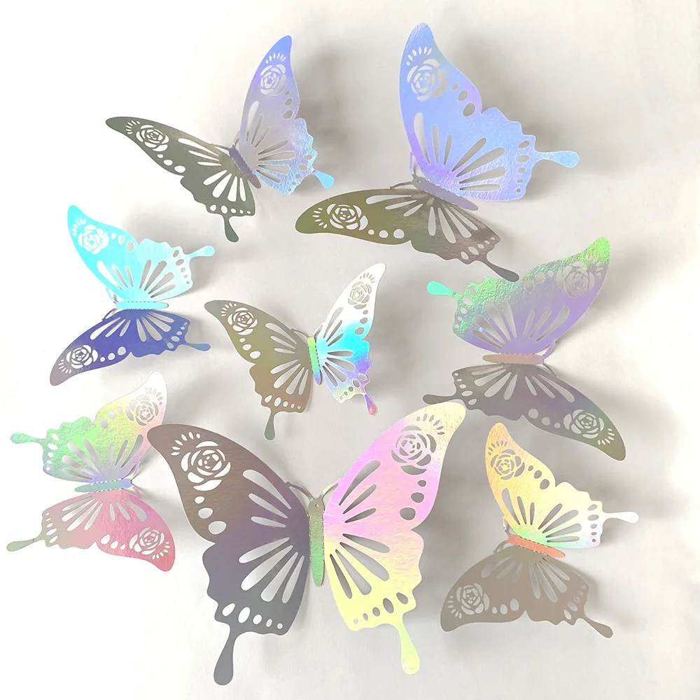 12pcs Colorful Silver Butterfl - Baby Girl Nursery Quotes 评论和价格