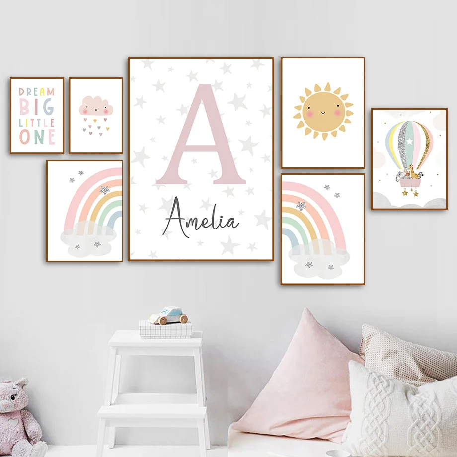 Giraffe Elephant Hot Balloon S - Baby Nursery Wall Art 评论和价格