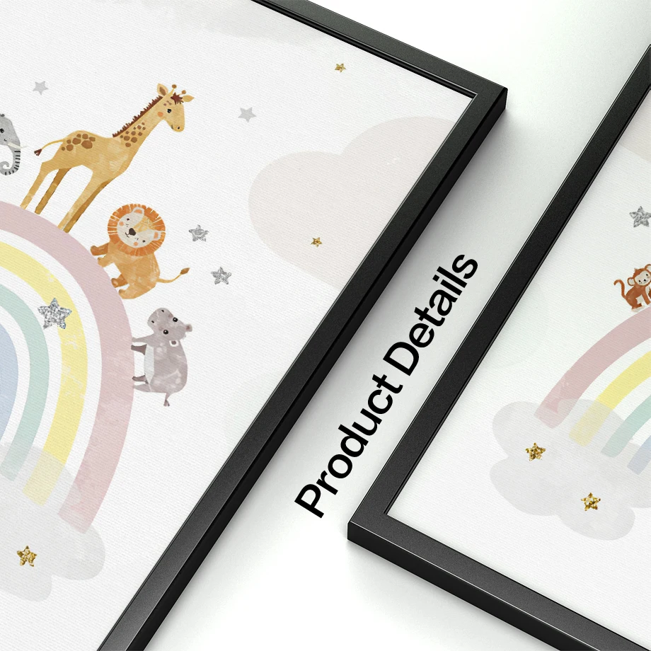 Giraffe Elephant Hot Balloon S - Baby Nursery Wall Art 评论和价格