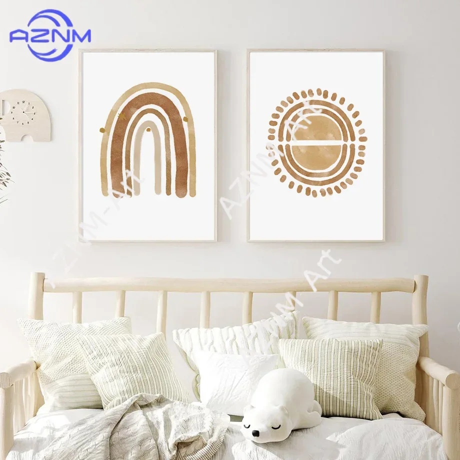 Boho Nursery Wall Art Canvas - - Baby Nursery Wall Art 评论和价格