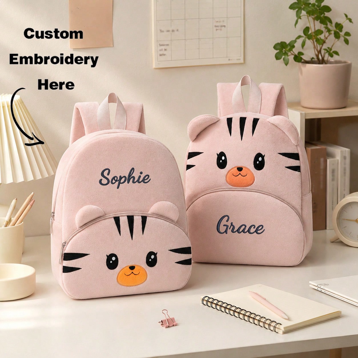 Custom Embroidery Name Tiger B - Baby Nursery Backpack 评论和价格