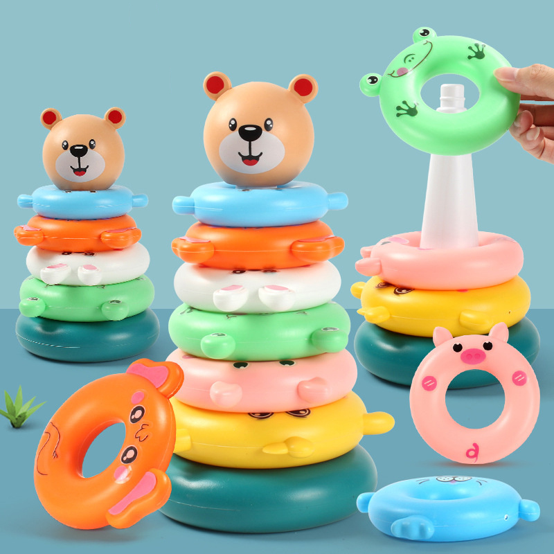 Rainbow Stacking Ring Tower Mo - Baby Nursery Table 评论和价格