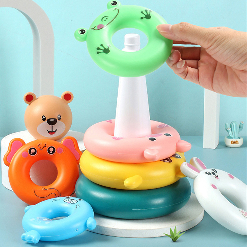 Rainbow Stacking Ring Tower Mo - Baby Nursery Table 评论和价格