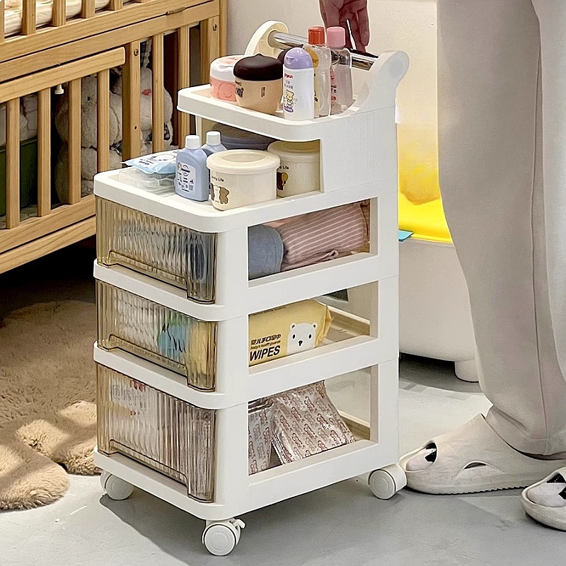 3-Tier Rolling Storage Cart Nu - Baby Nursery Cart 评论和价格