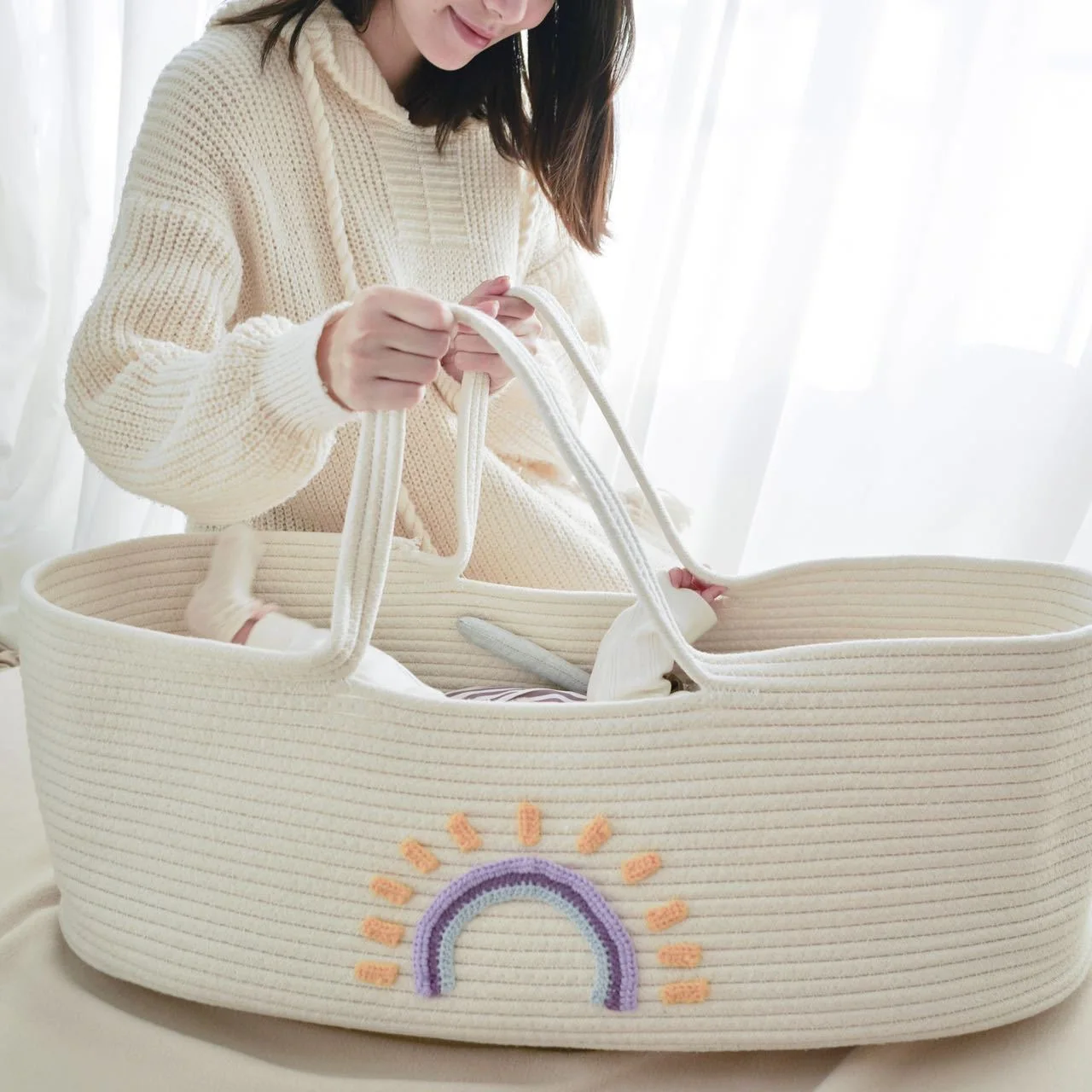 Portable Baby Carrying Basket  - Baby Nursery Basket 评论和价格