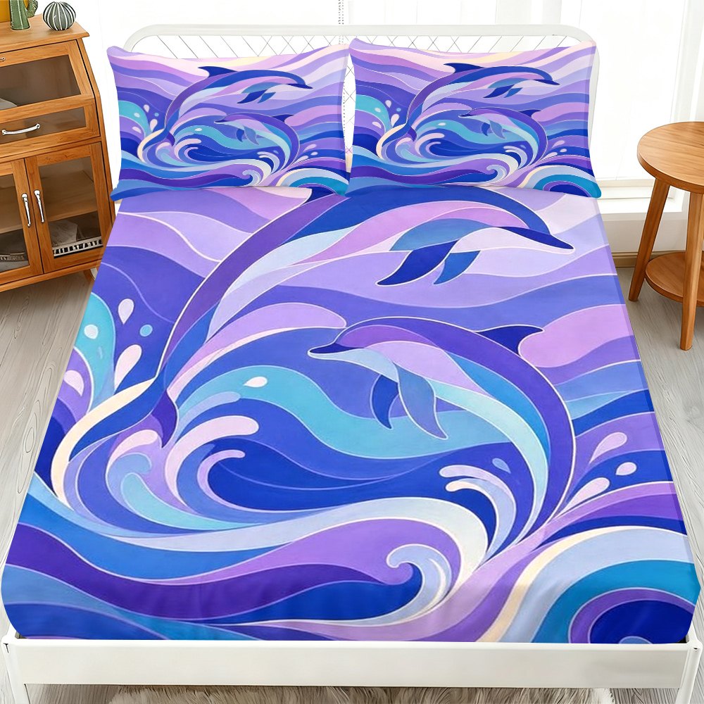 Ocean Wave Dolphin Bedding Set - Baby Nursery Ocean Theme 评论和价格