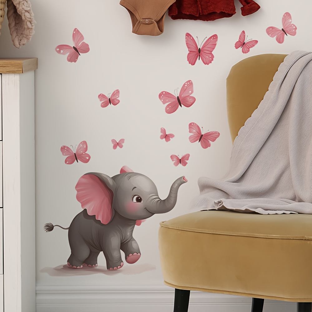1pc Baby Elephant Butterfly Th - Baby Nursery Elephant Theme 评论和价格