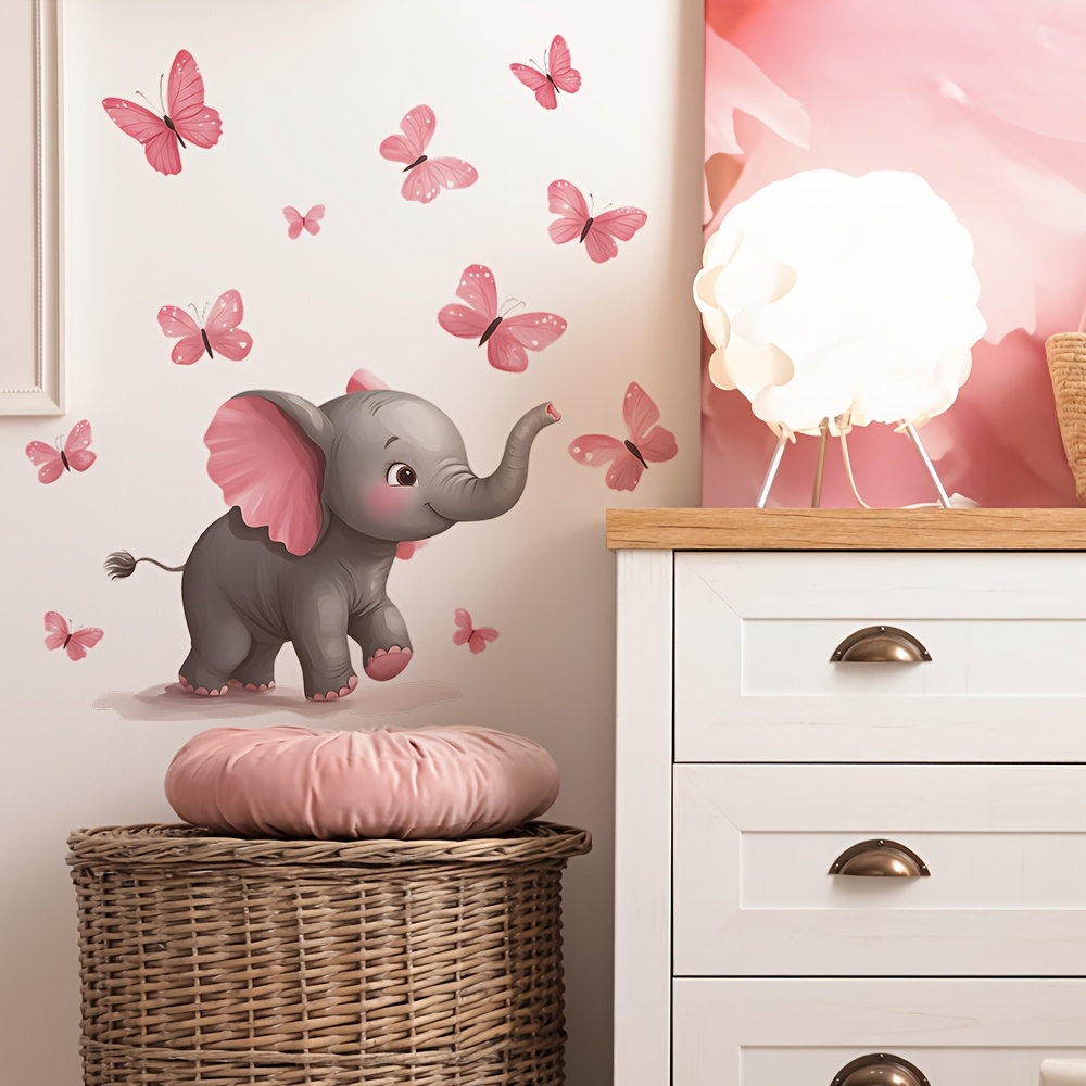 1pc Baby Elephant Butterfly Th - Baby Nursery Elephant Theme 评论和价格