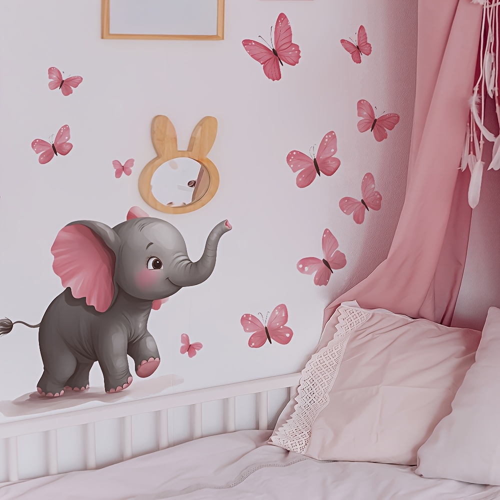 1pc Baby Elephant Butterfly Th - Baby Nursery Elephant Theme 评论和价格