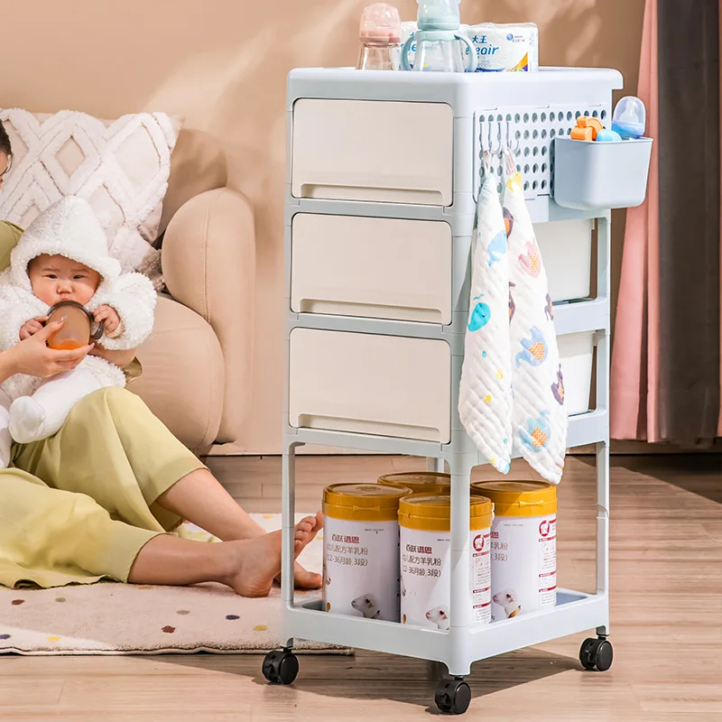 Cream Mobile Storage Cart,Mult - Baby Nursery Cart 评论和价格