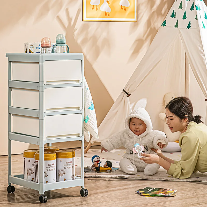 Cream Mobile Storage Cart,Mult - Baby Nursery Cart 评论和价格