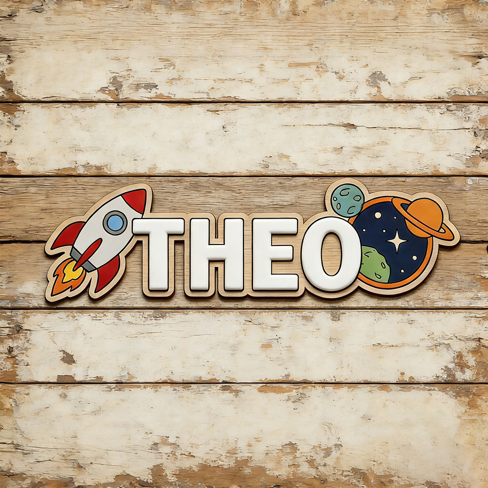 Personalized Space Rocket Name - Baby Nursery Wall 评论和价格