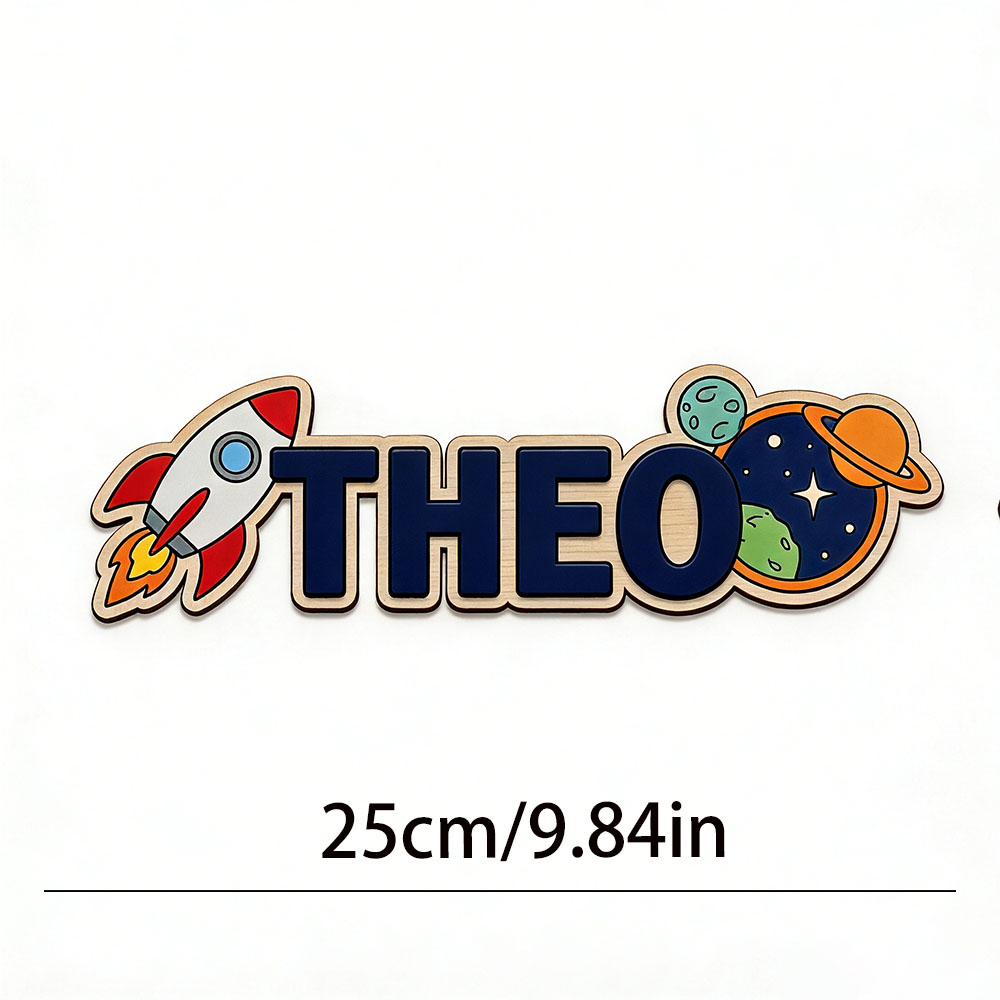 Personalized Space Rocket Name - Baby Nursery Wall 评论和价格