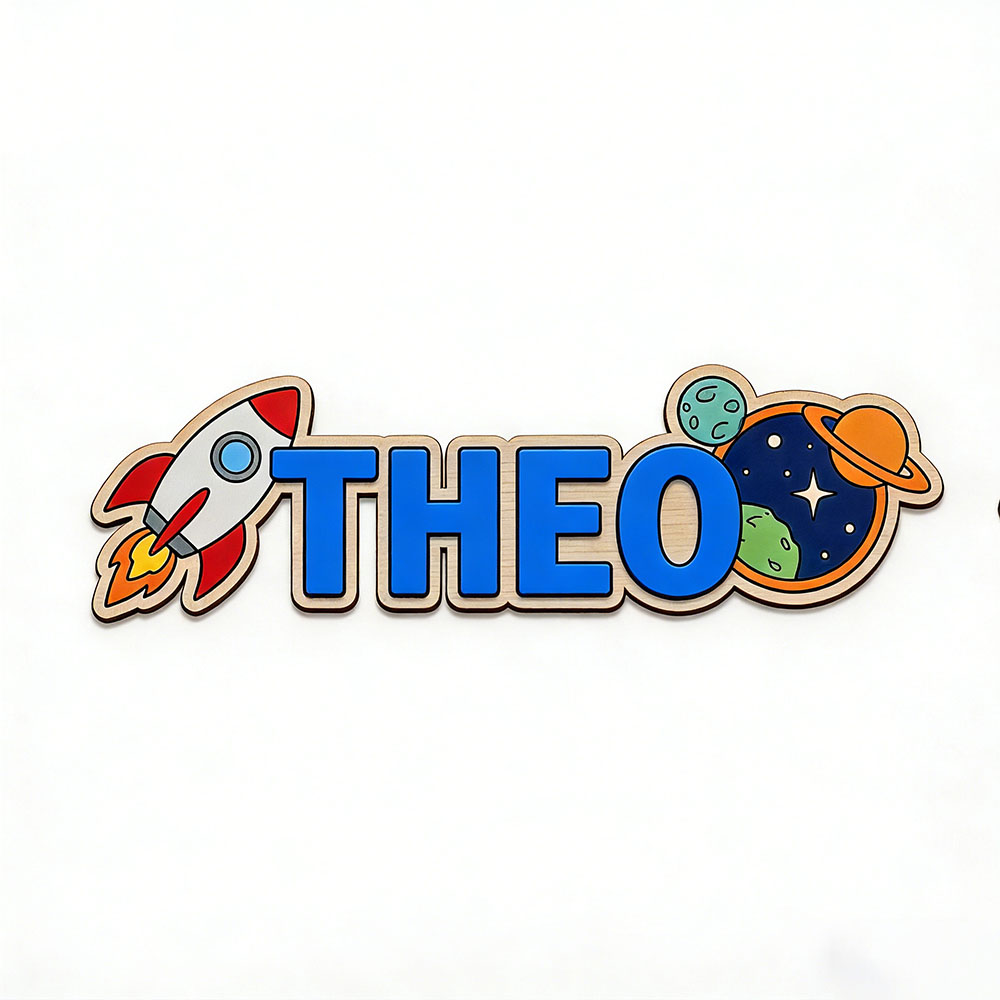 Personalized Space Rocket Name - Baby Nursery Wall 评论和价格