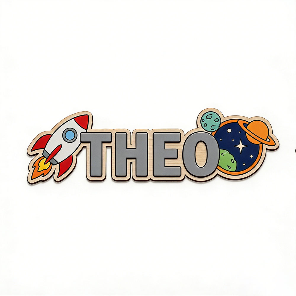 Personalized Space Rocket Name - Baby Nursery Wall 评论和价格