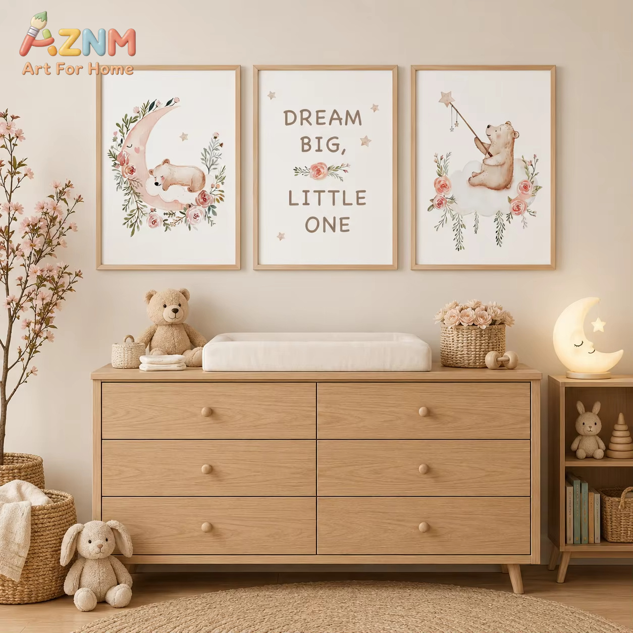 AZNM Nursery Flower Wall Art,  - Baby Girl Nursery Quotes 评论和价格