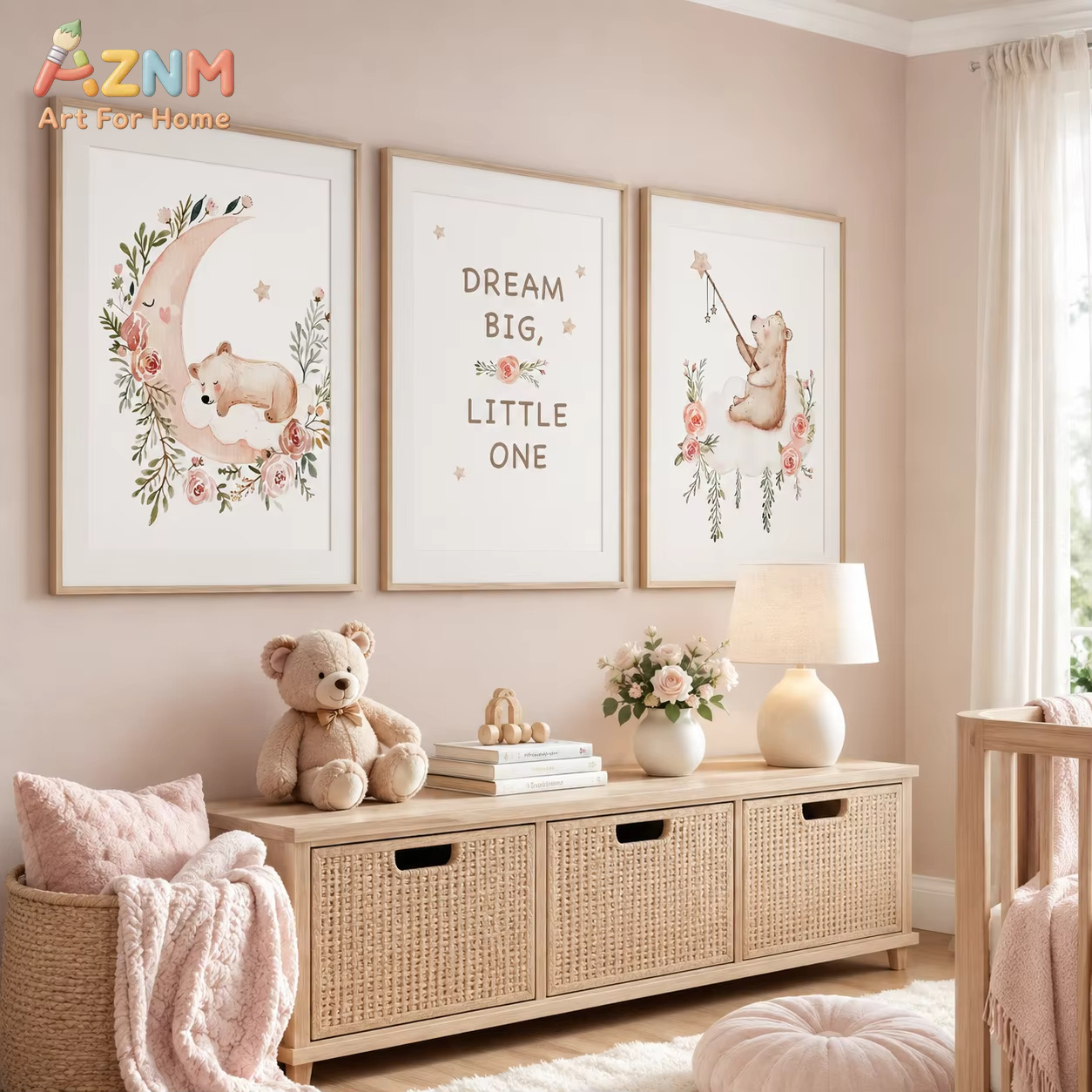 AZNM Nursery Flower Wall Art,  - Baby Girl Nursery Quotes 评论和价格